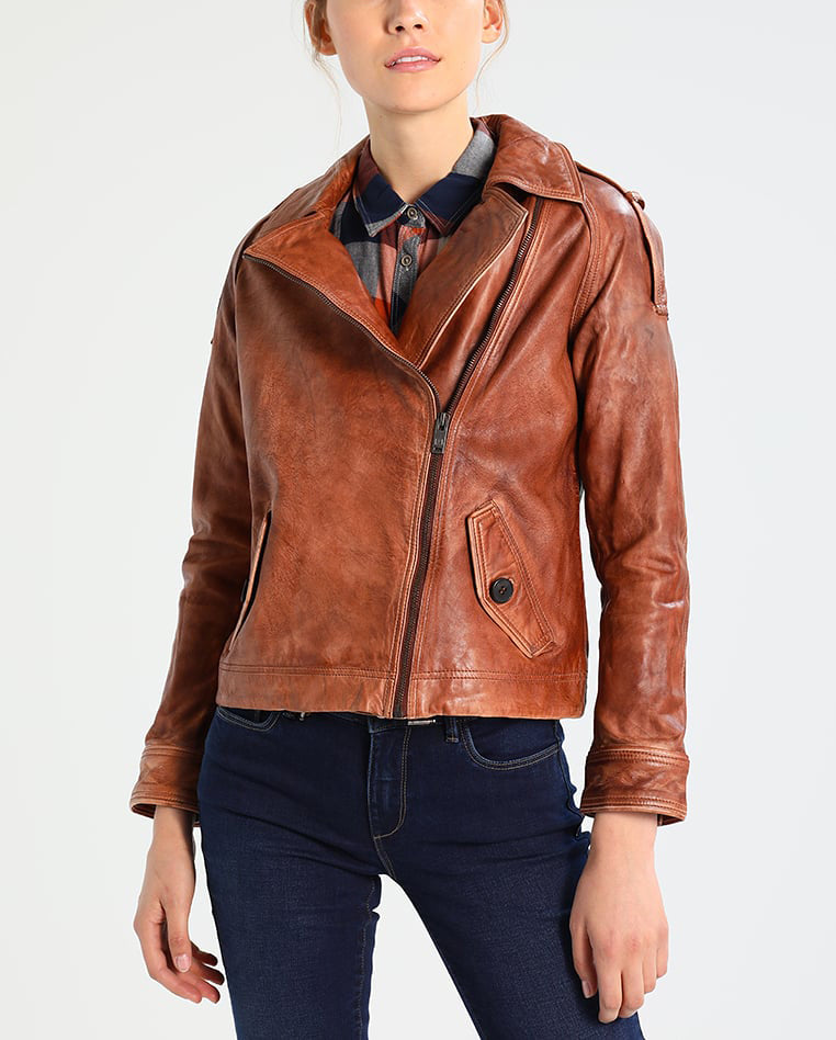 Women Real Lambskin Leather Biker Jacket KW261 featuring high-quality leather, satin lining, and stylish biker design.