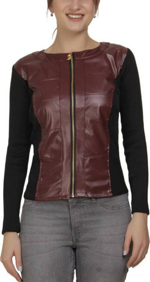 Women Real Lambskin Leather Biker Jacket KW425 featuring high-quality leather, satin lining, and stylish design with multiple pockets.