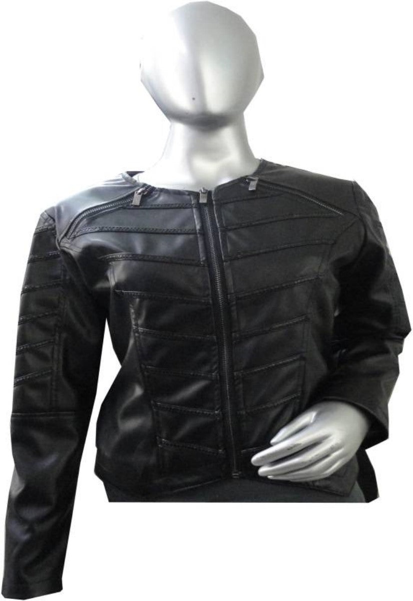 Women Real Lambskin Leather Biker Jacket KW437 featuring high-quality leather, satin lining, and stylish biker design.