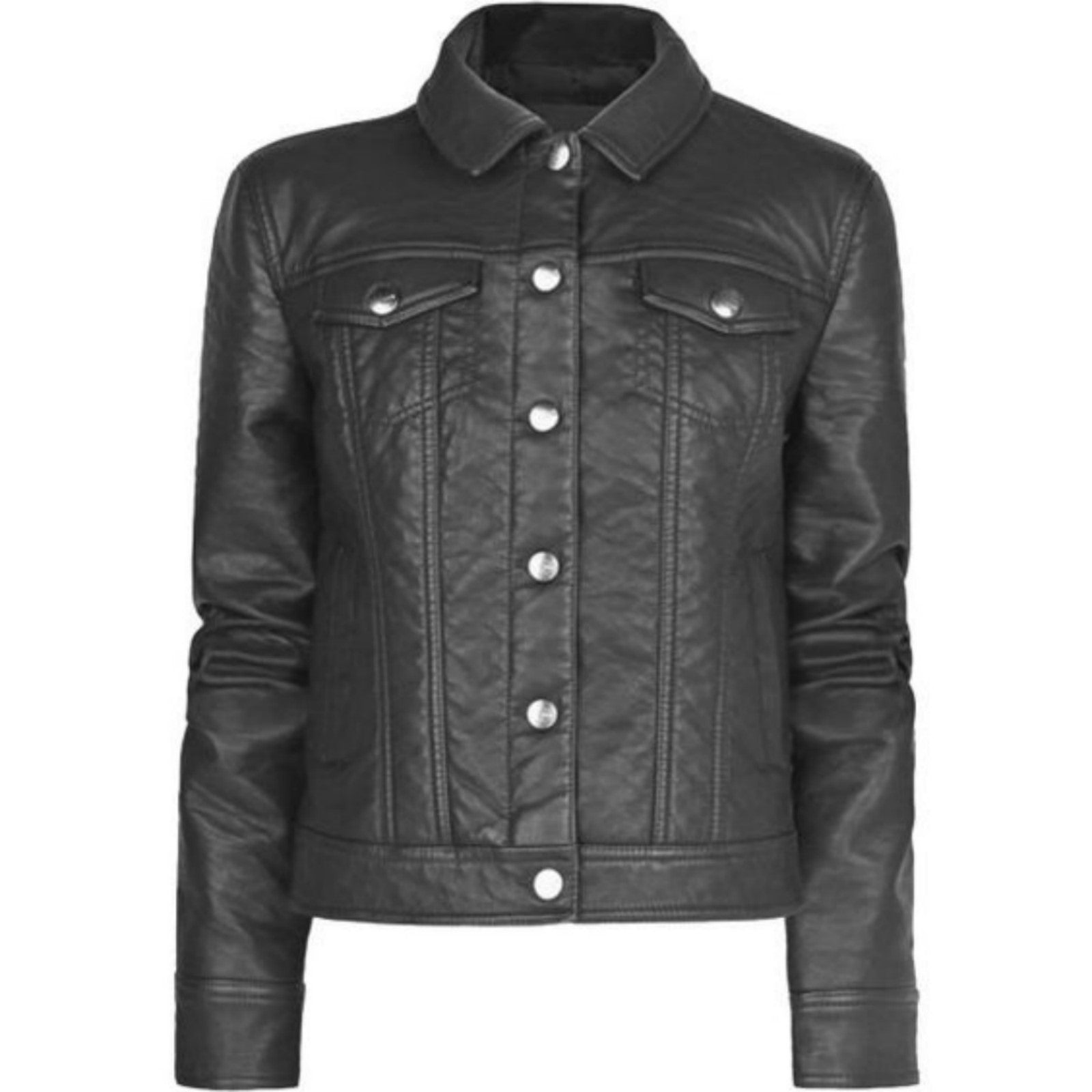 Women Real Lambskin Leather Biker Jacket KW515 featuring high-quality leather, satin lining, and stylish biker design.