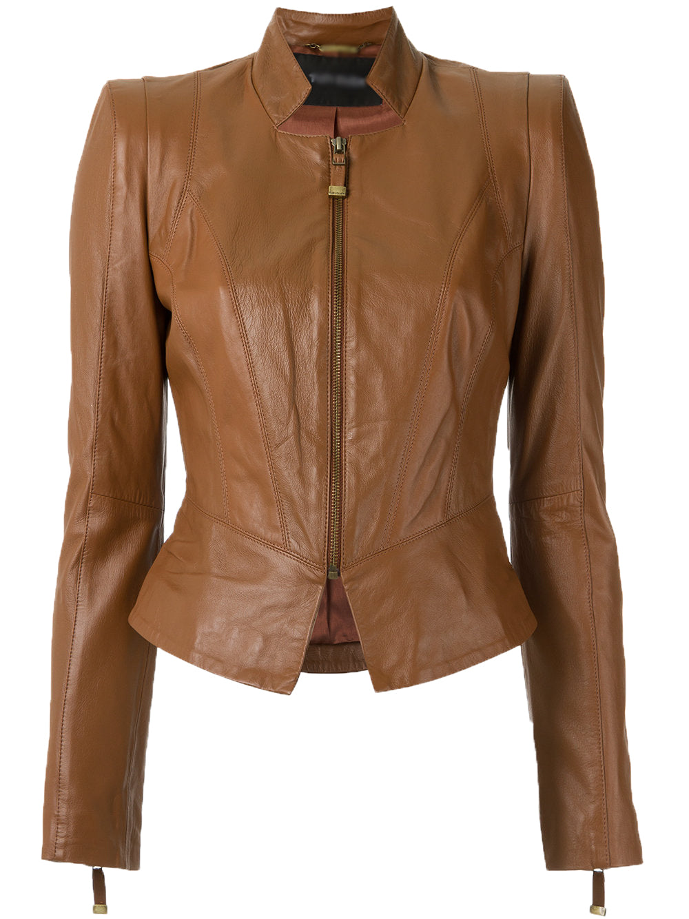 Women Real Lambskin Leather Biker Jacket KW537 featuring high-quality leather, satin lining, and stylish biker design.