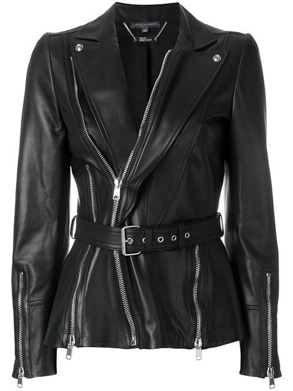 Women Real Lambskin Leather Biker Jacket KW544 featuring high-quality leather, YKK zipper, and satin lining for comfort.