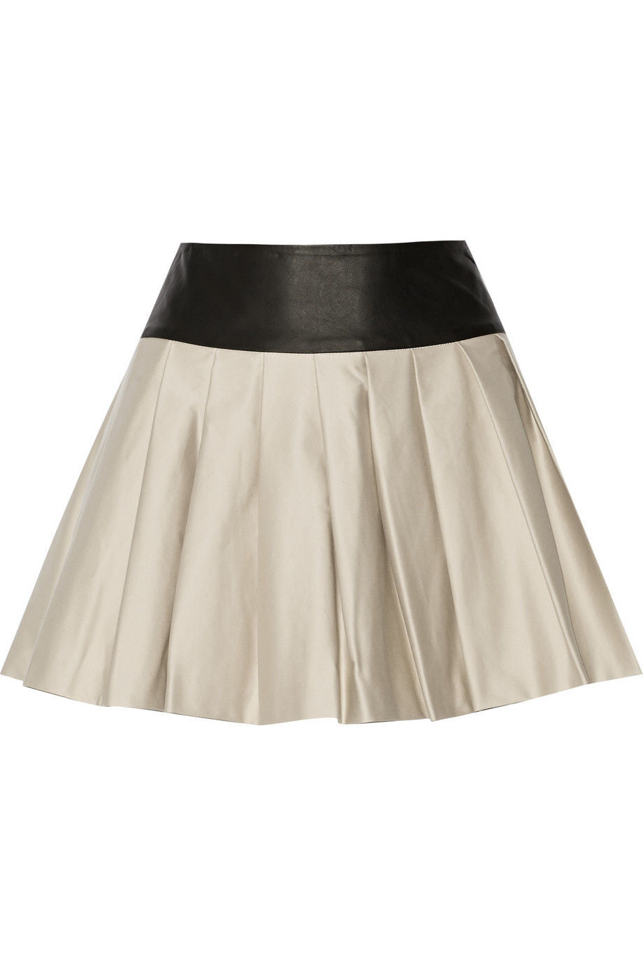 Women Real Lambskin Leather Mini Skirt WS029 with satin lining and stylish pockets, showcasing high-quality craftsmanship.