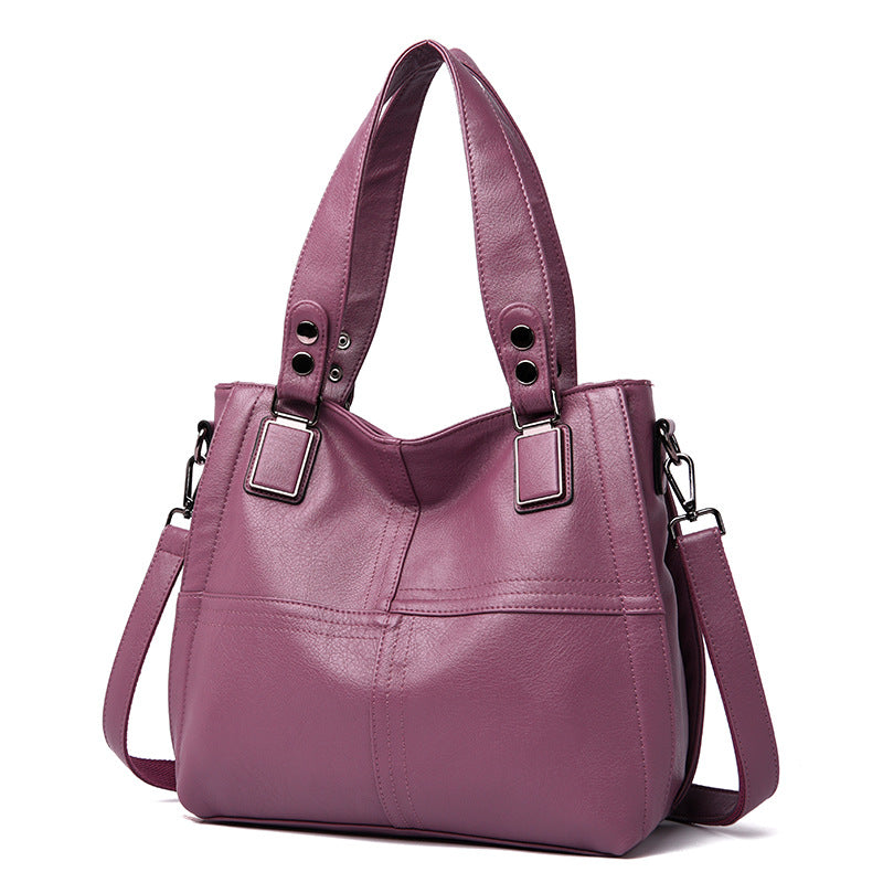 Women's Fashion PU Leather Single Shoulder Messenger Bag in various colors, showcasing its stylish design and spacious compartments.