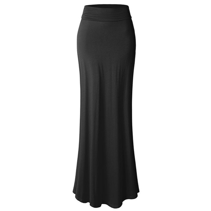 A stylish Women's Maxi Skirt made of soft rayon, featuring a straight silhouette and ankle-length design, perfect for casual wear.