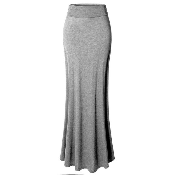 A stylish Women's Maxi Skirt made of soft rayon, featuring a straight silhouette and ankle-length design, perfect for casual wear.