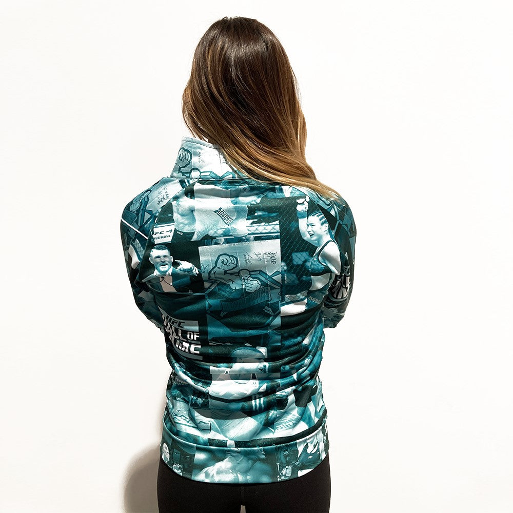 Women's UFC 30th Anniversary Sublimation Poly Jacket featuring vibrant all-over graphic design.