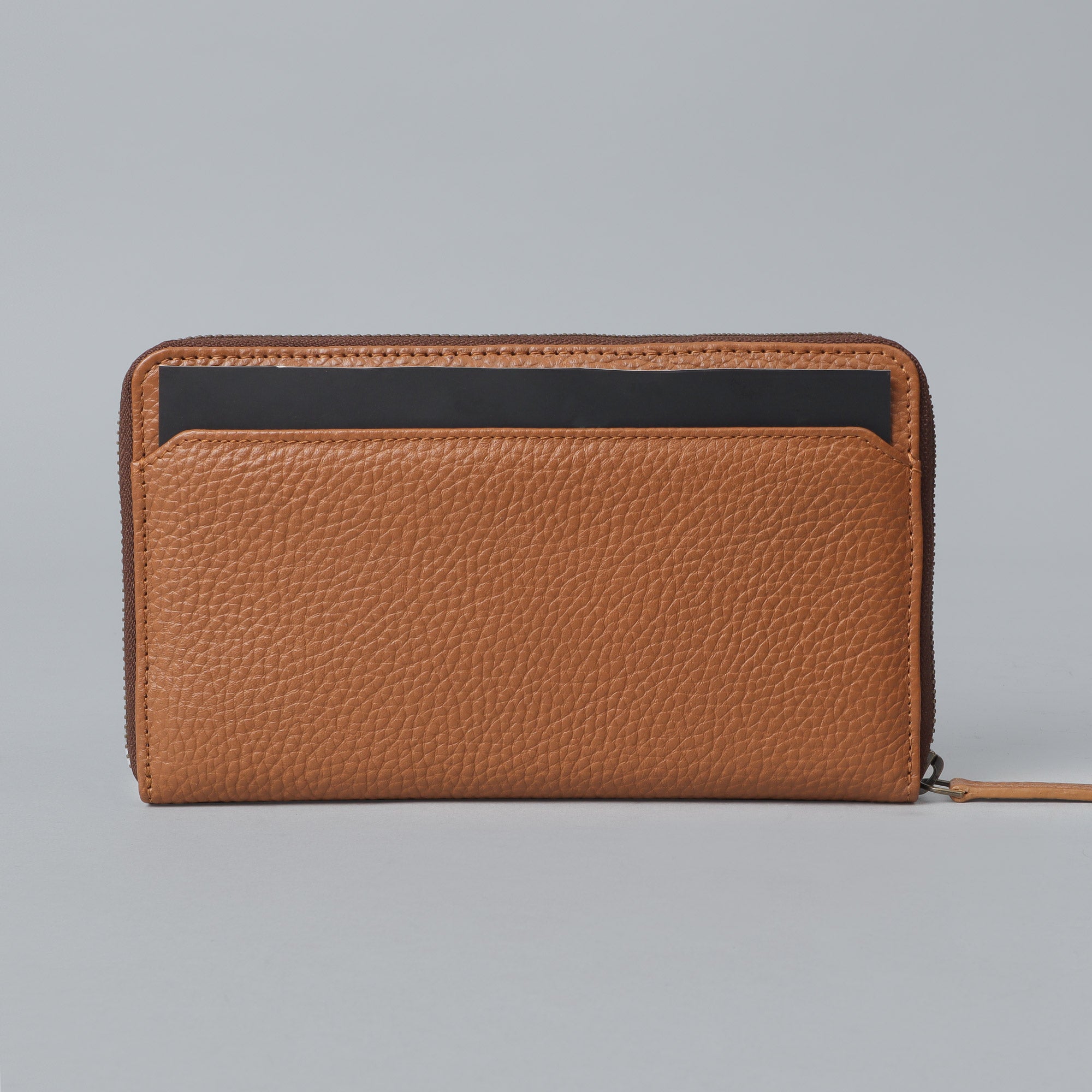 World Traveller Wallet made from premium full grain leather, featuring multiple card pockets, a passport pocket, and a zipper section for coins.