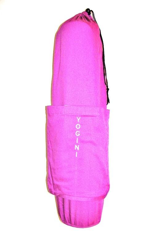 OMSutra Yoga Bag featuring embroidered slogans, lightweight design, and spacious dimensions for yoga mats.