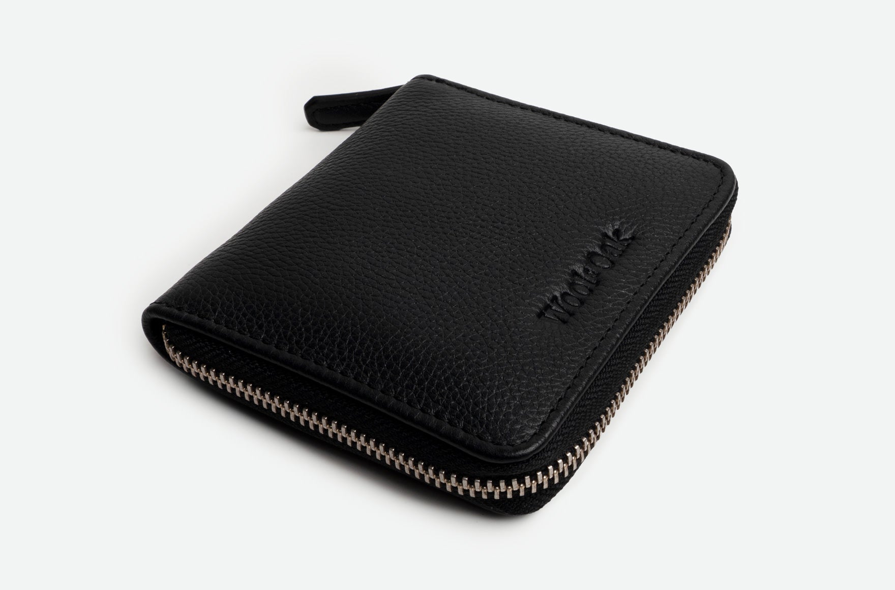 A stylish Zip Around Wallet made of genuine Italian leather, featuring golden YKK zippers and a snapped coin purse.