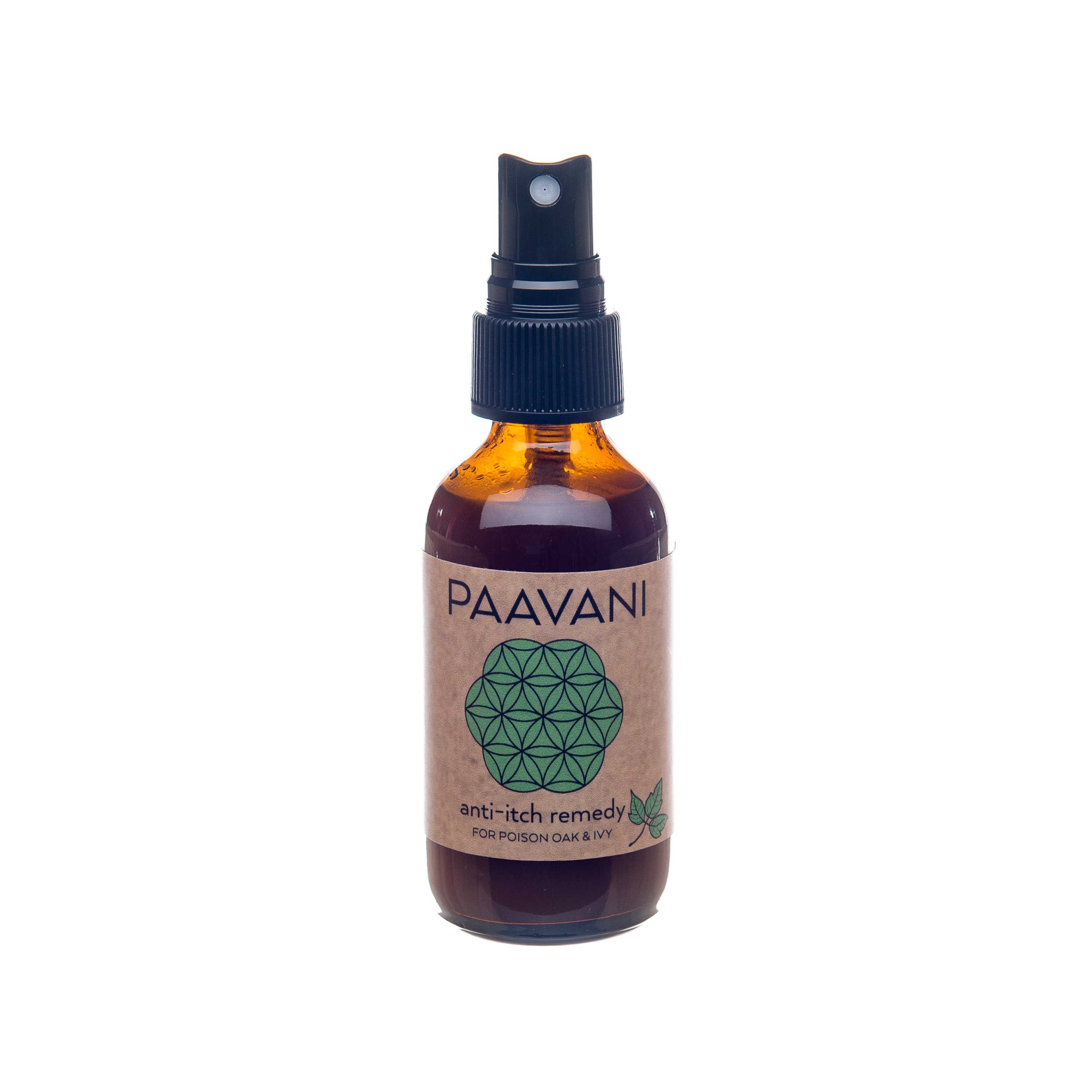 A 2 fl oz glass bottle of Anti-Itch Remedy with a natural label, showcasing its all-natural ingredients for skin relief.