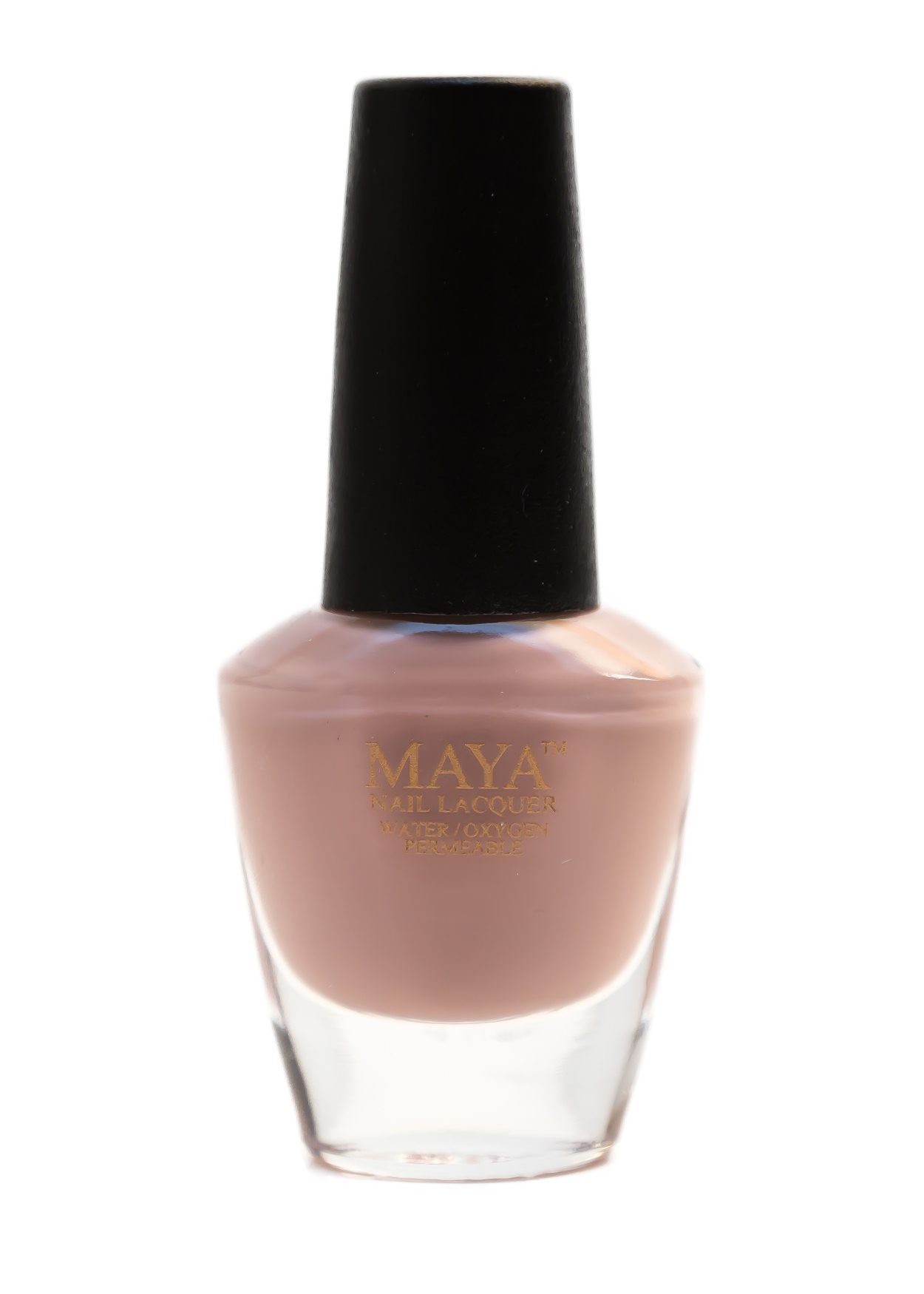 A bottle of Barely There halal nail polish with a soft pink undertone, showcasing its elegant design and breathable formula.