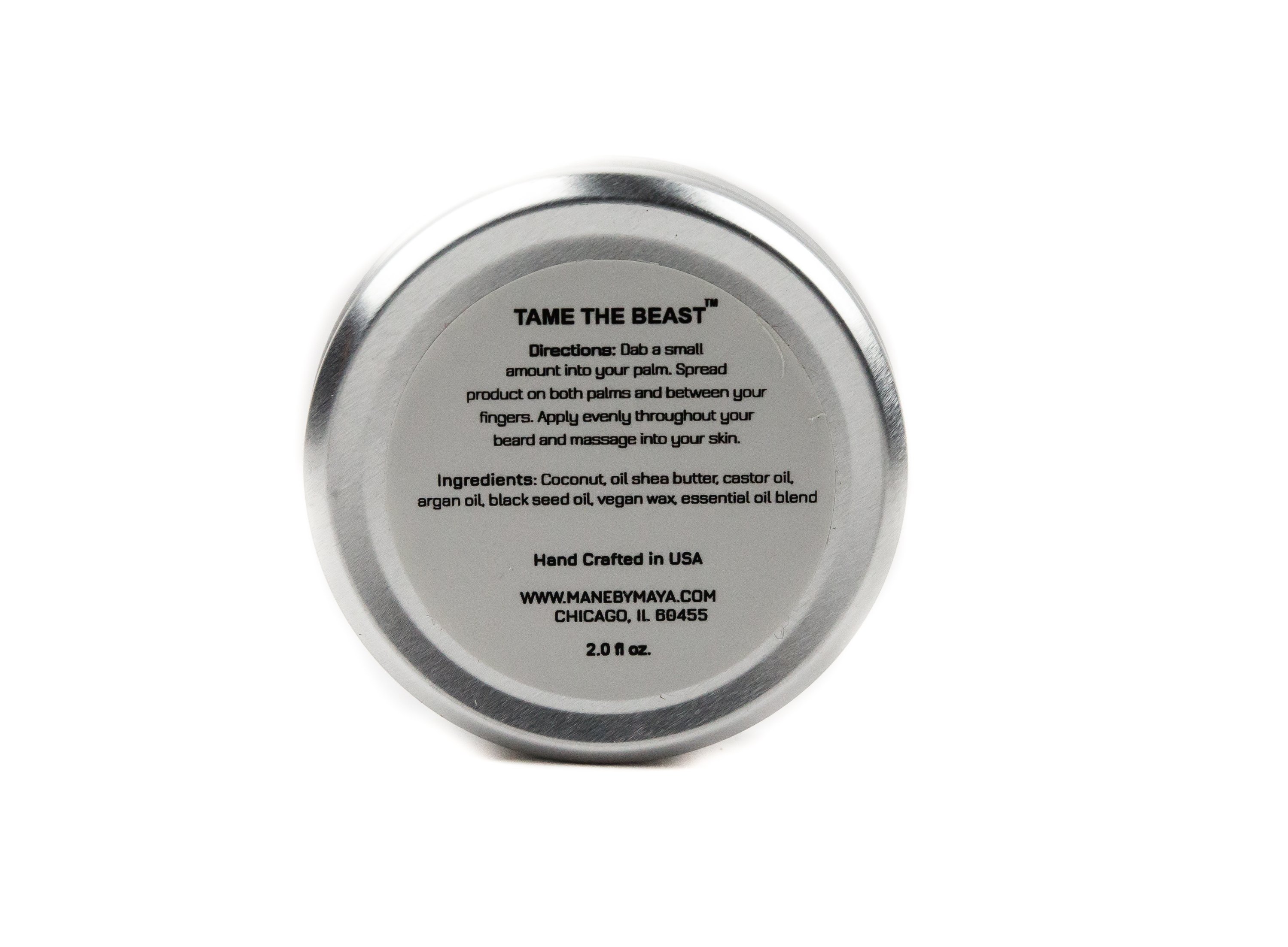 A 2 oz jar of Bay Leaf Beard Balm, showcasing its natural ingredients and smooth texture, perfect for grooming men's facial hair.