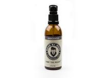 Bottle of unscented beard oil with a dropper, showcasing its natural ingredients and sleek design.