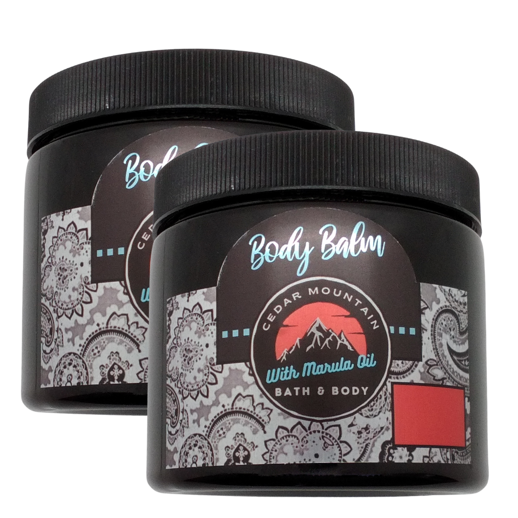 Cedar Mountain Acai Magnolia & Jasmine Scented Marula Oil Body Balm in a 16 oz jar, showcasing its rich texture and elegant packaging.