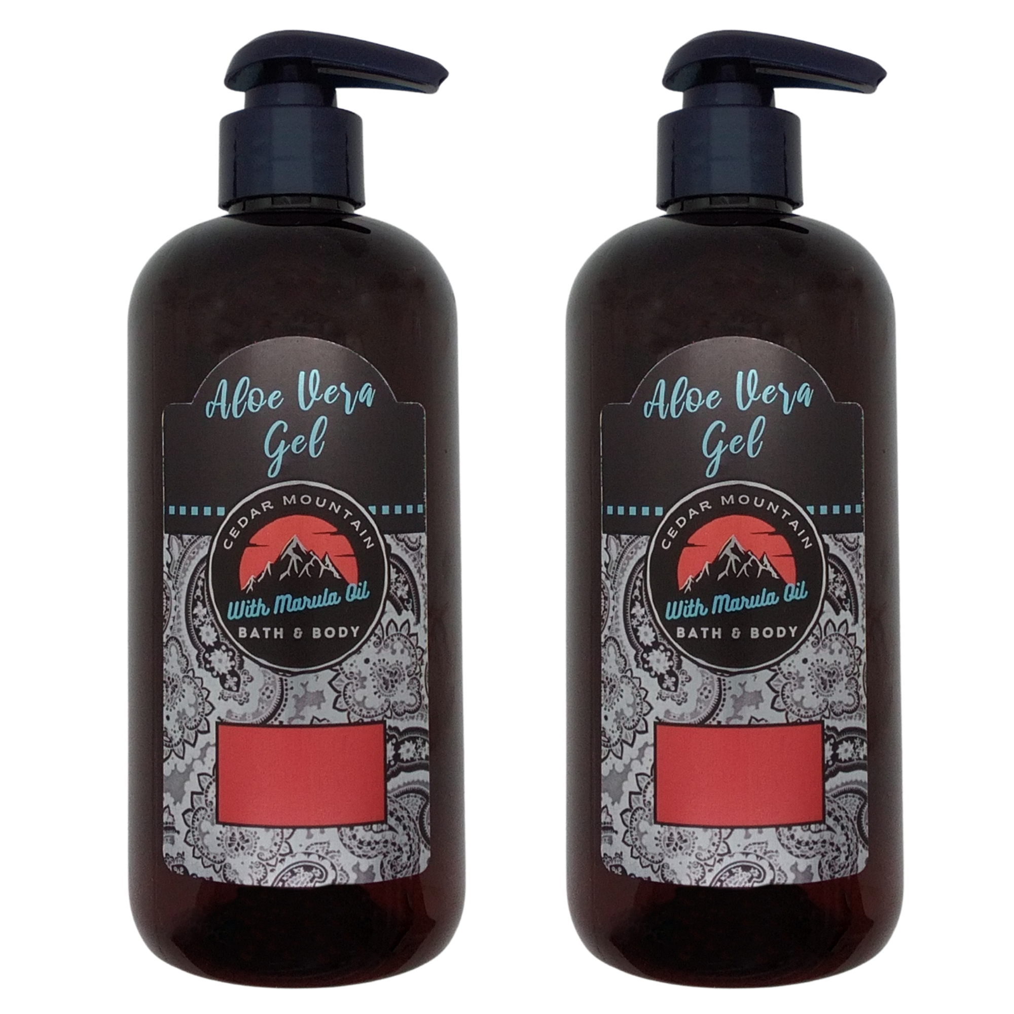 Cedar Mountain Amber & Coriander Scented Aloe Vera Gel in a 12 oz bottle, featuring a soothing gel texture and vibrant packaging.