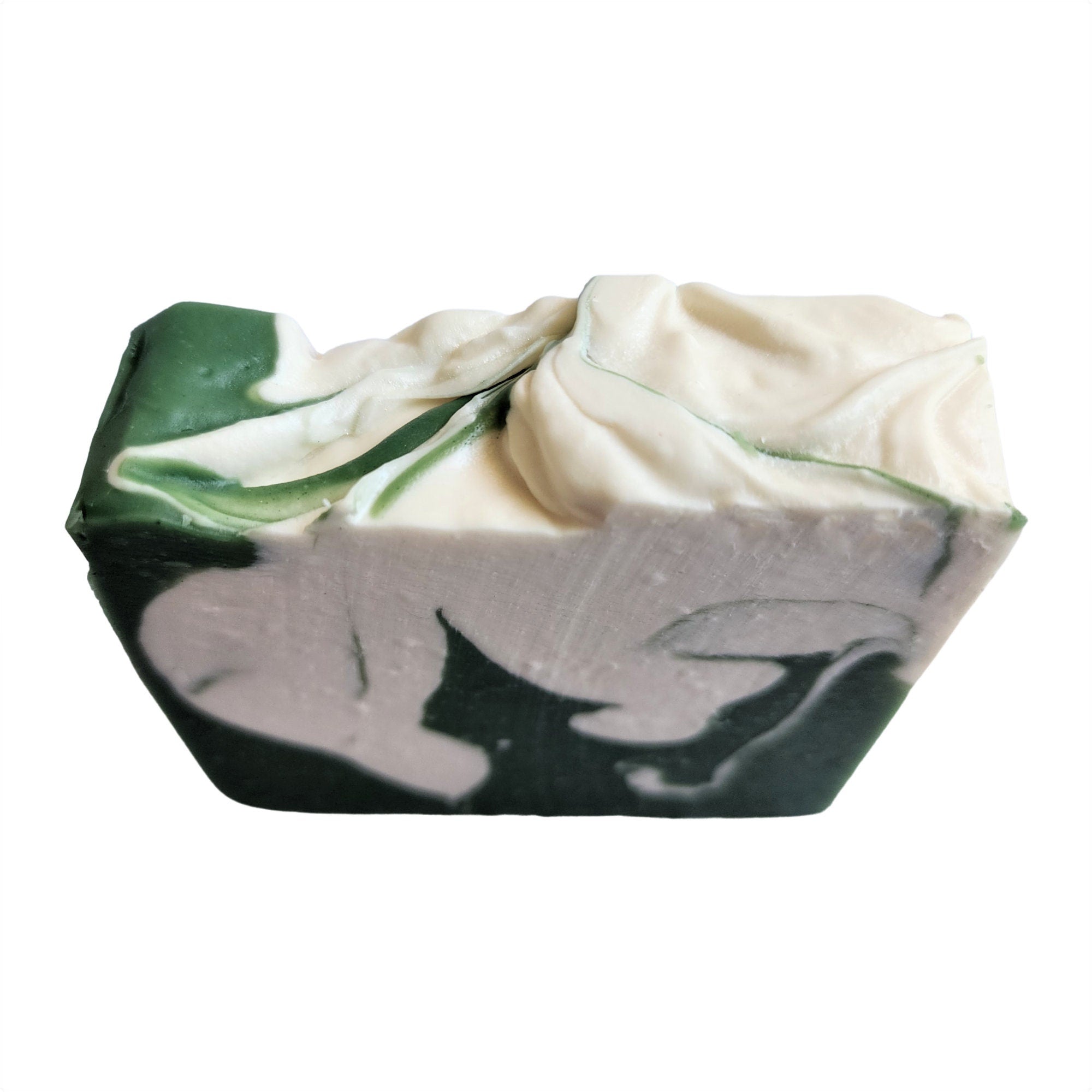 A beautifully crafted Coconut Lime Soap bar with tropical coconut and lime scent, showcasing its creamy texture and vibrant colors.