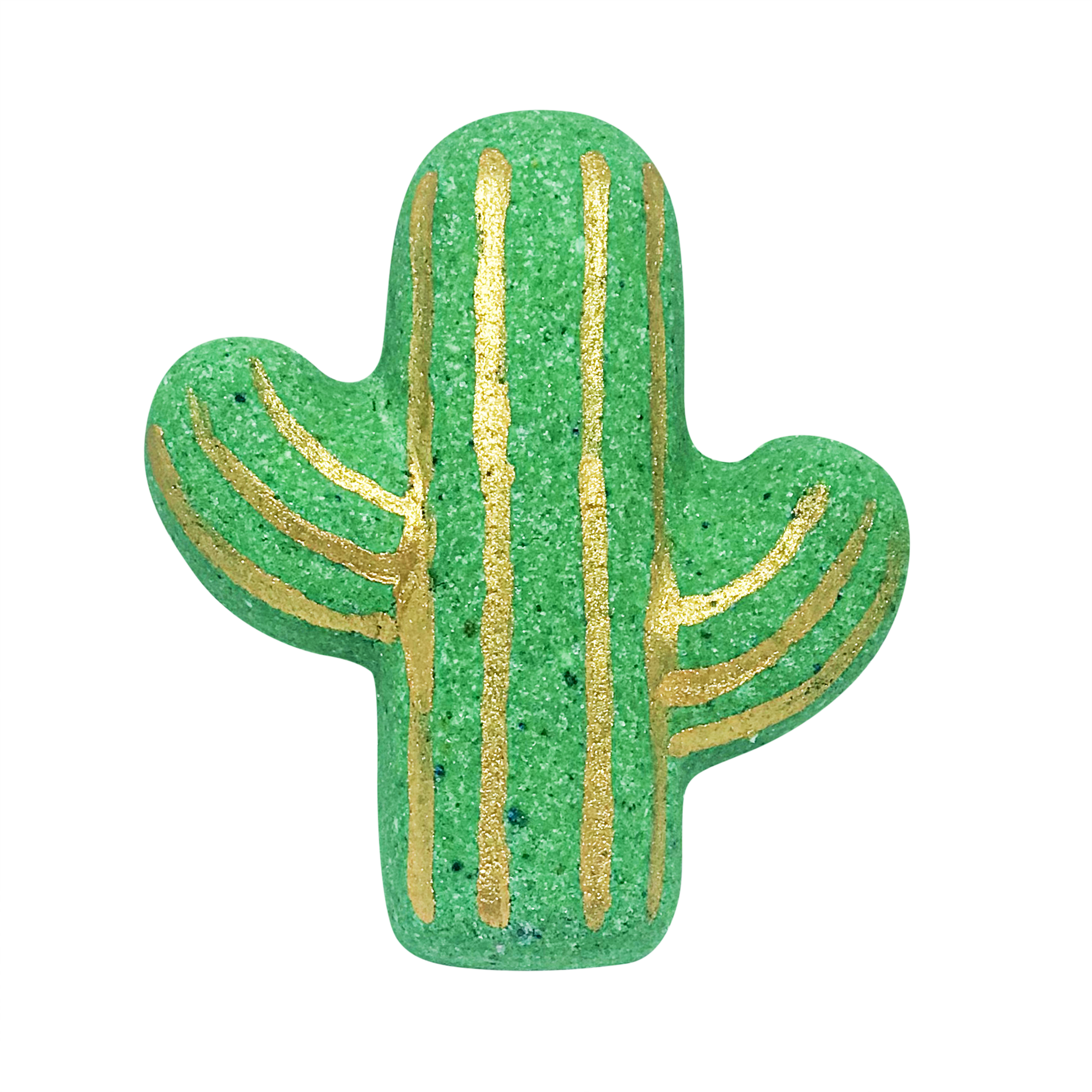 Don't Be a Prick Cactus Summer Bath Bomb with bamboo and aloe scent, featuring a vibrant design and hand-painted mica shimmer.