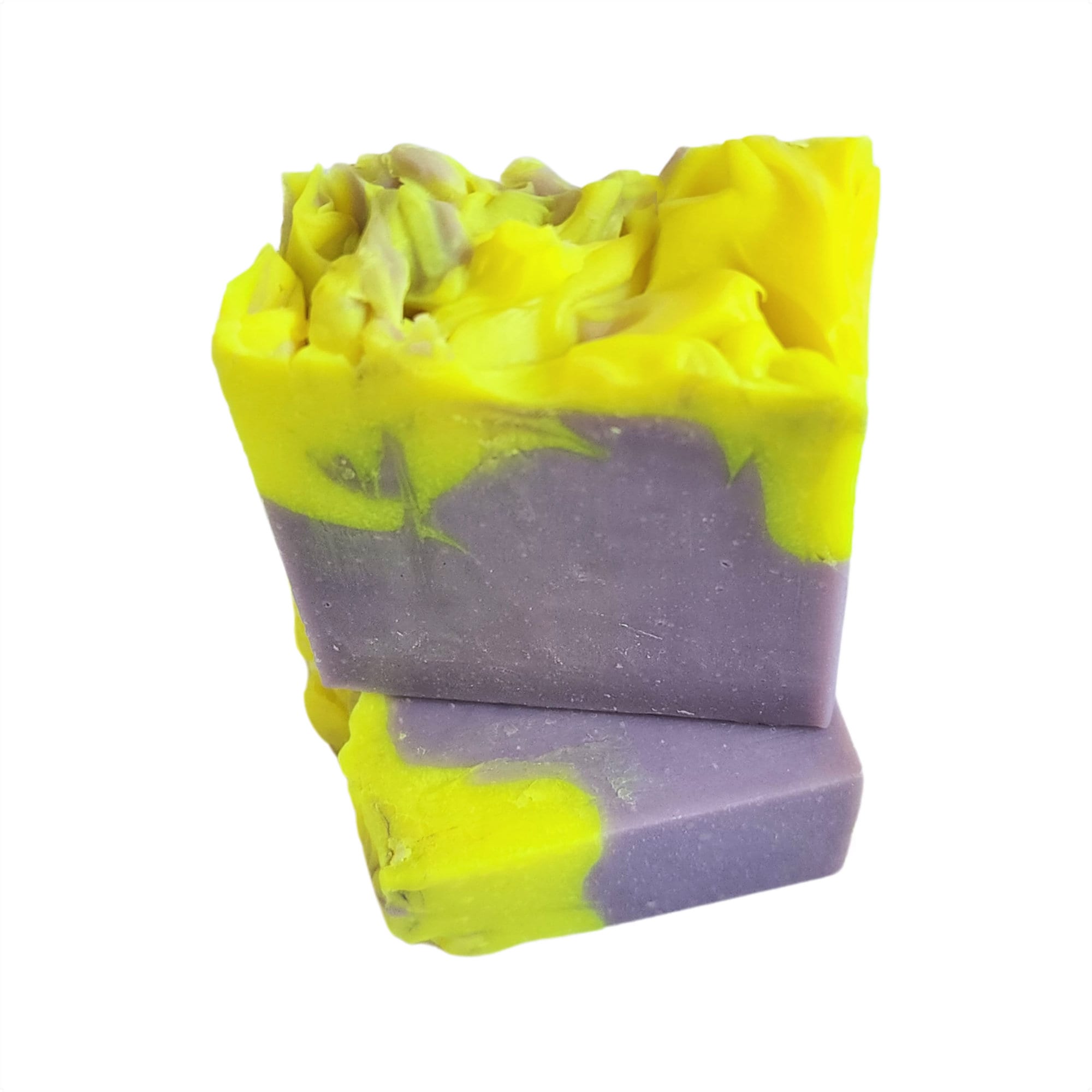 Elderberry Magnolia Soap bar with vibrant berry and floral design, showcasing its handcrafted quality.