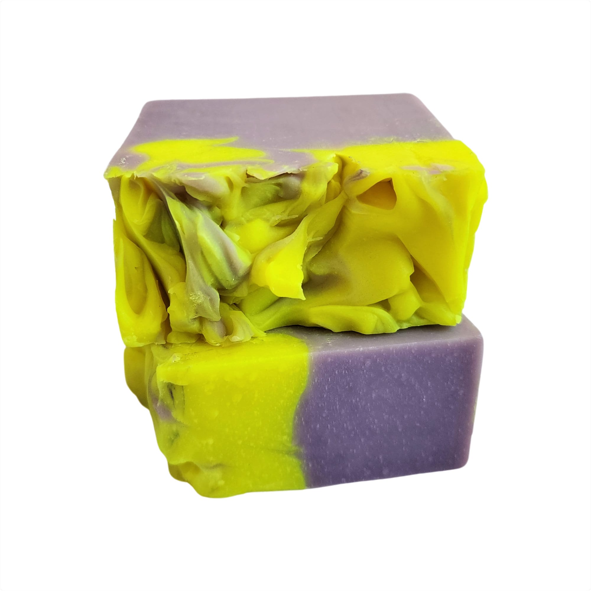 Elderberry Magnolia Soap bar with vibrant berry and floral design, showcasing its handcrafted quality.