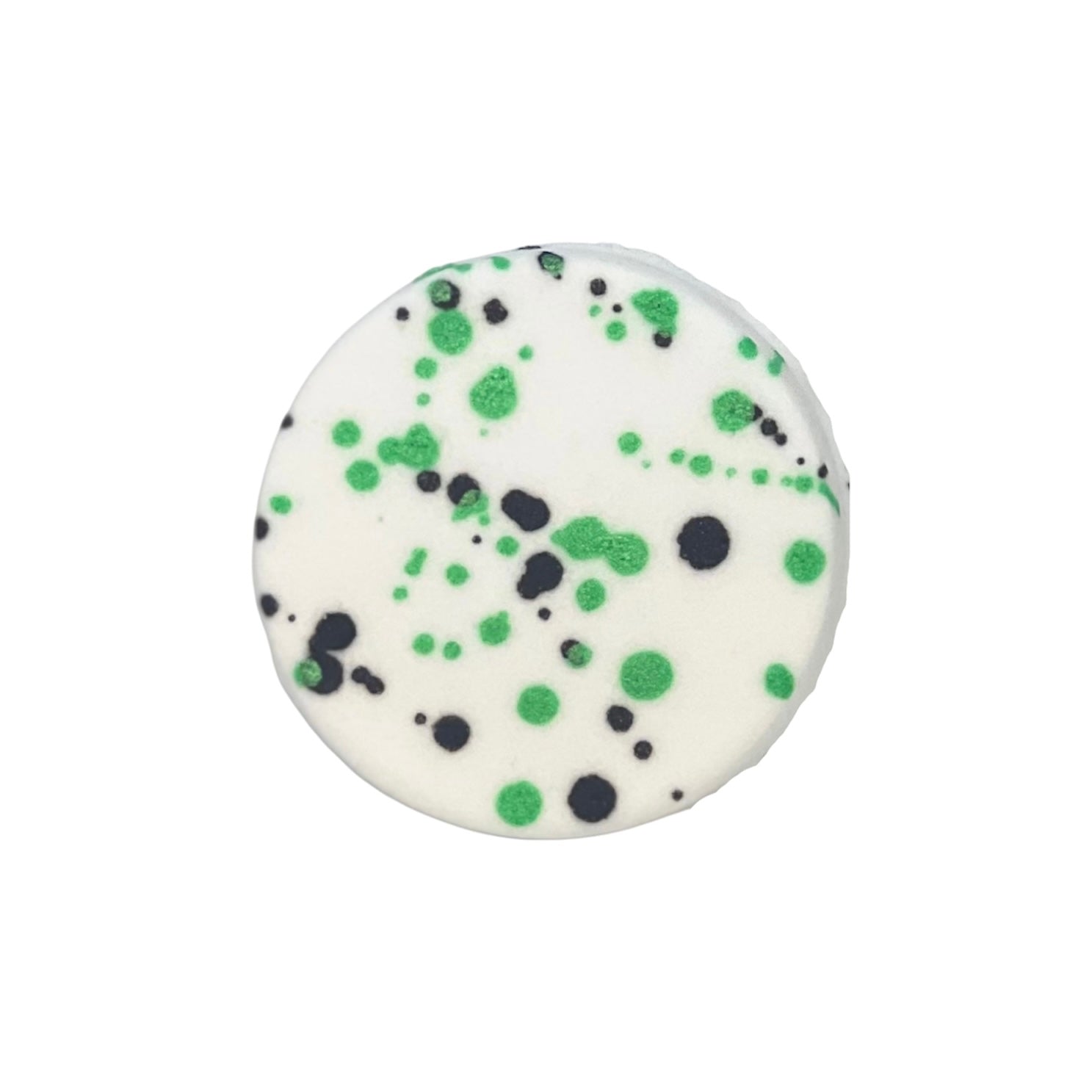 Electric Avenue Bath Bomb in Coconut Verbena scent, featuring vibrant colors and hand-splattered mica design.