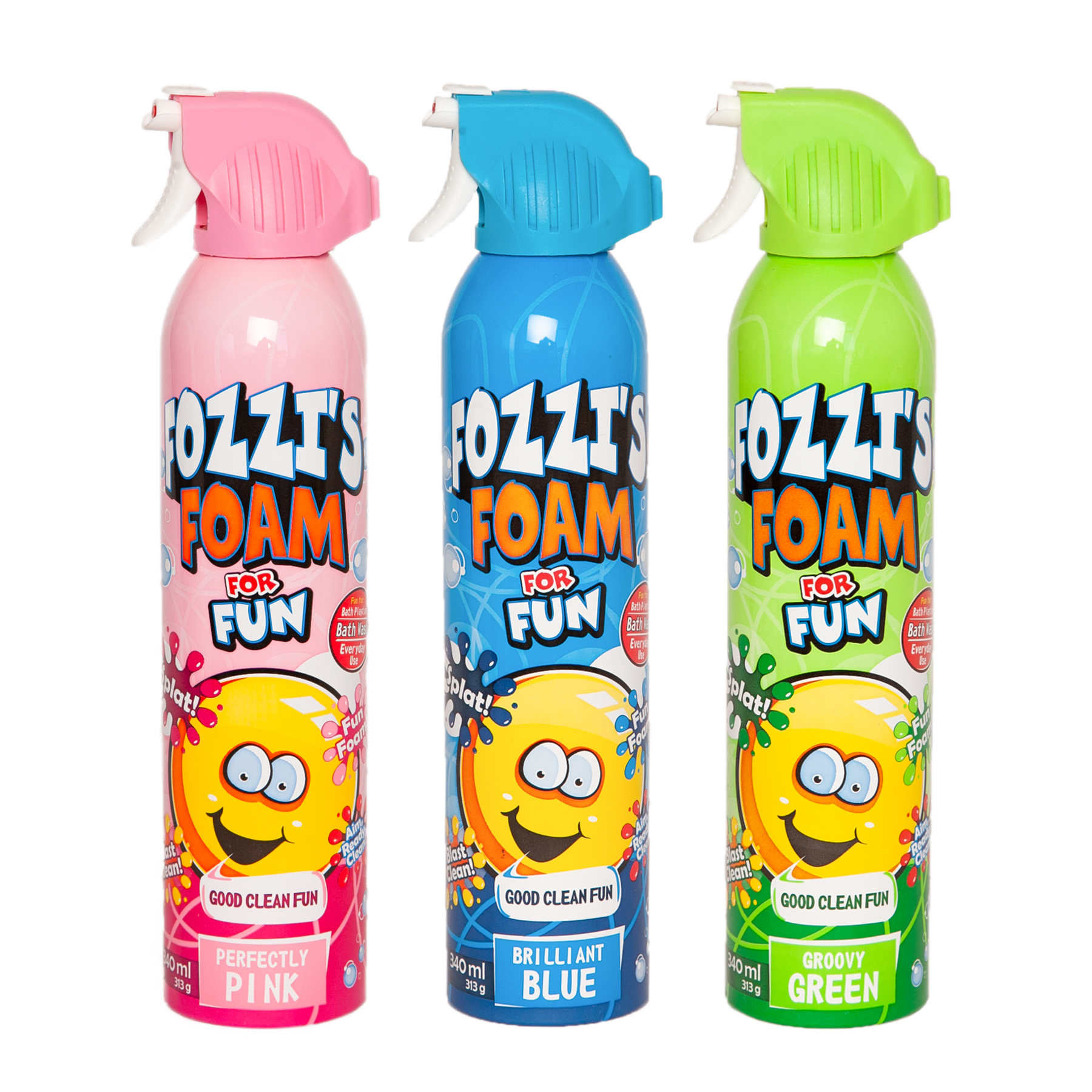 Fozzi's Bath Foam Aerosol for Kids in a colorful canister, designed for fun and gentle cleansing during bath time.