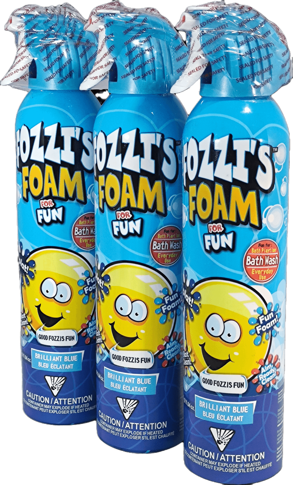 Fozzi's Bath Foam Aerosol for Kids in a colorful canister, designed for fun and gentle cleansing during bath time.