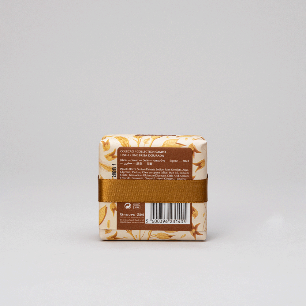 Golden Breeze Soap bar with natural ingredients, showcasing its rich texture and soothing aroma.