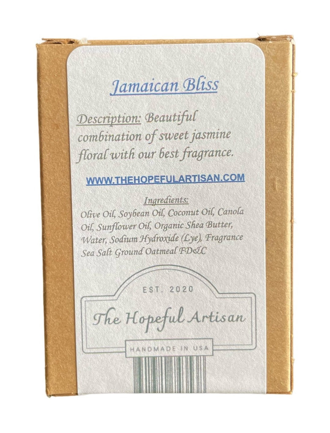 Jamaican Bliss skincare product featuring sweet jasmine florals and natural exfoliants in a beautifully designed container.