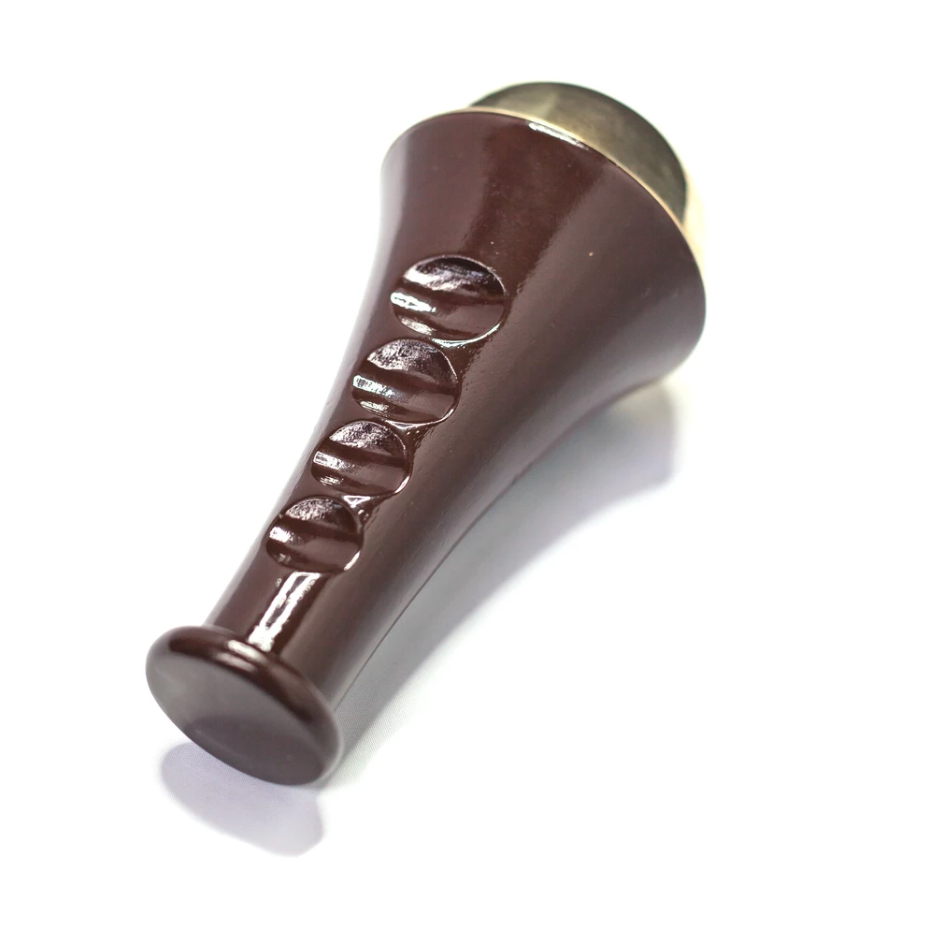 Kansa Wand Body Tool made from authentic wood and Kansa metal, featuring an ergonomic handle for easy grip.