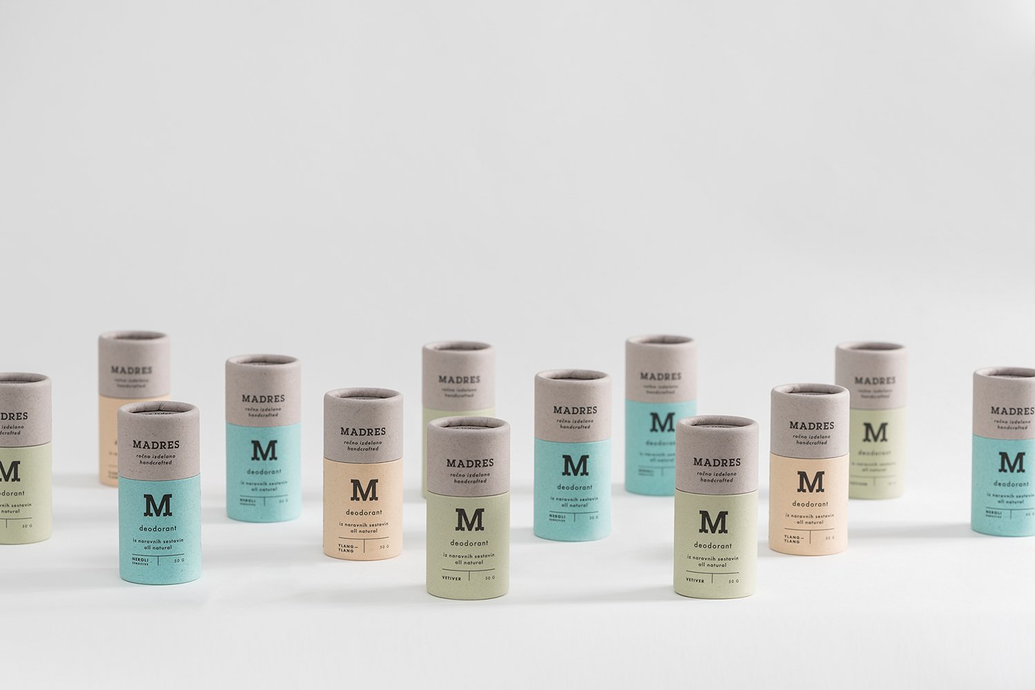 Madres Vetiver deodorant showcasing its eco-friendly packaging and natural ingredients, featuring a fresh earthy scent.