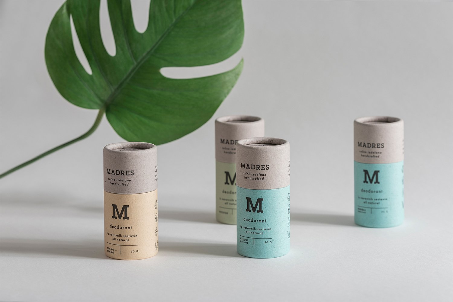 Madres Vetiver deodorant showcasing its eco-friendly packaging and natural ingredients, featuring a fresh earthy scent.