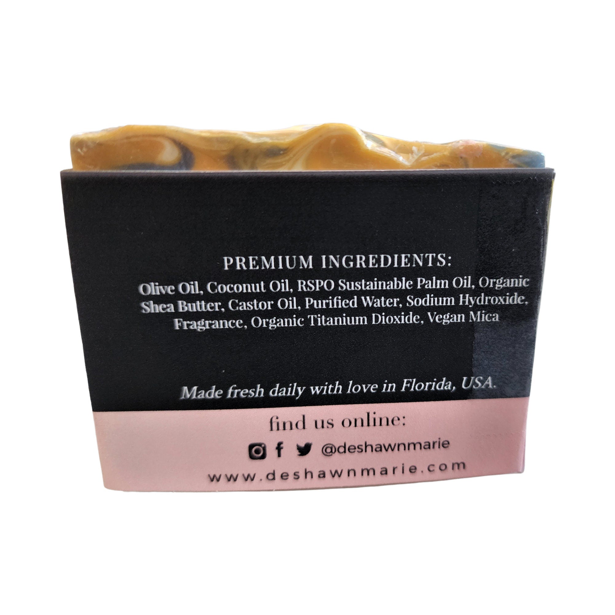 Mai Tai Soap bar with tropical design, showcasing its vibrant colors and handcrafted texture.