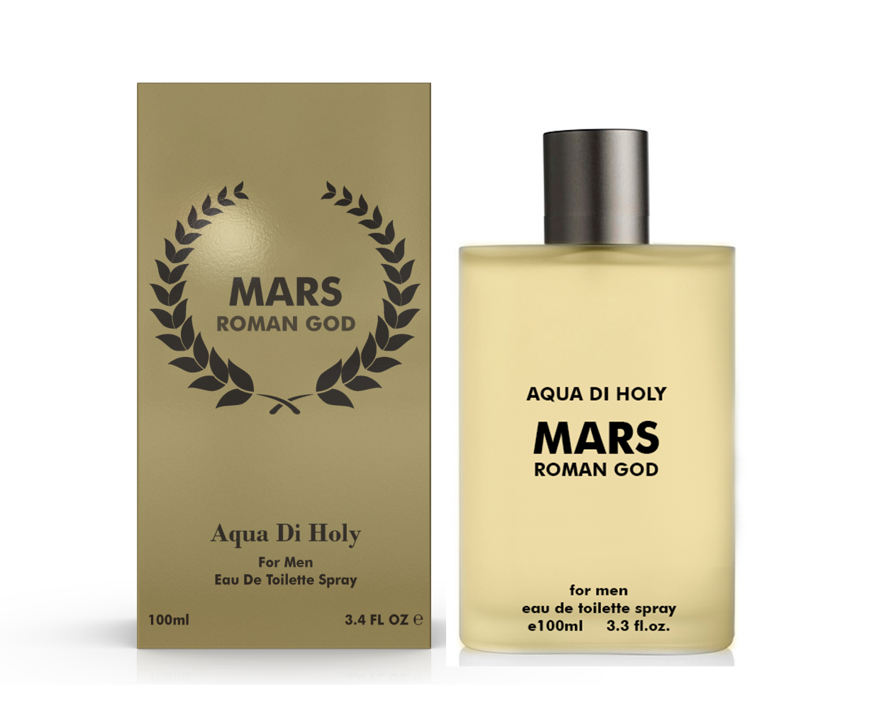 Mars Perfume for Men by Aqua Di Holy, 100ml Eau De Toilette spray bottle with a sleek design.