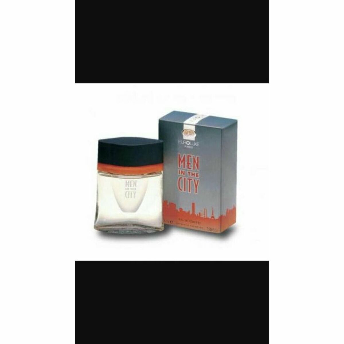 Perfume bottle and box packaging.