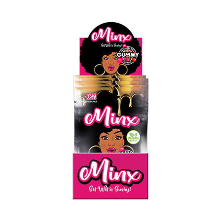 Minx flavored gummy candies packaging.