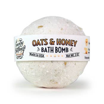 Oh Oats & Honey Bath Bomb with creamy texture and oats, perfect for soothing skin.