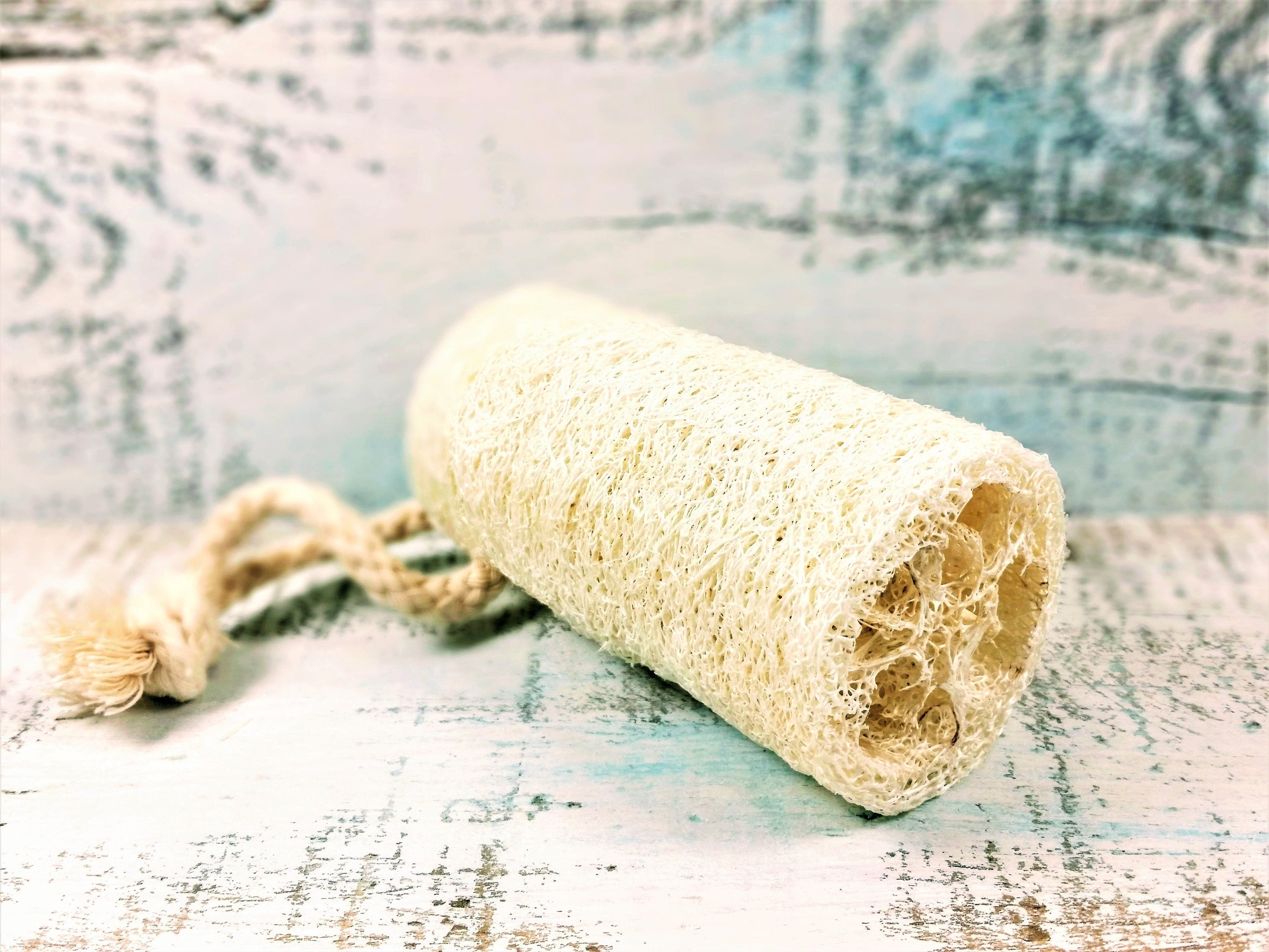 Organic Natural 4" Loofah, a vegan and biodegradable exfoliating sponge, ideal for healthy skin care.