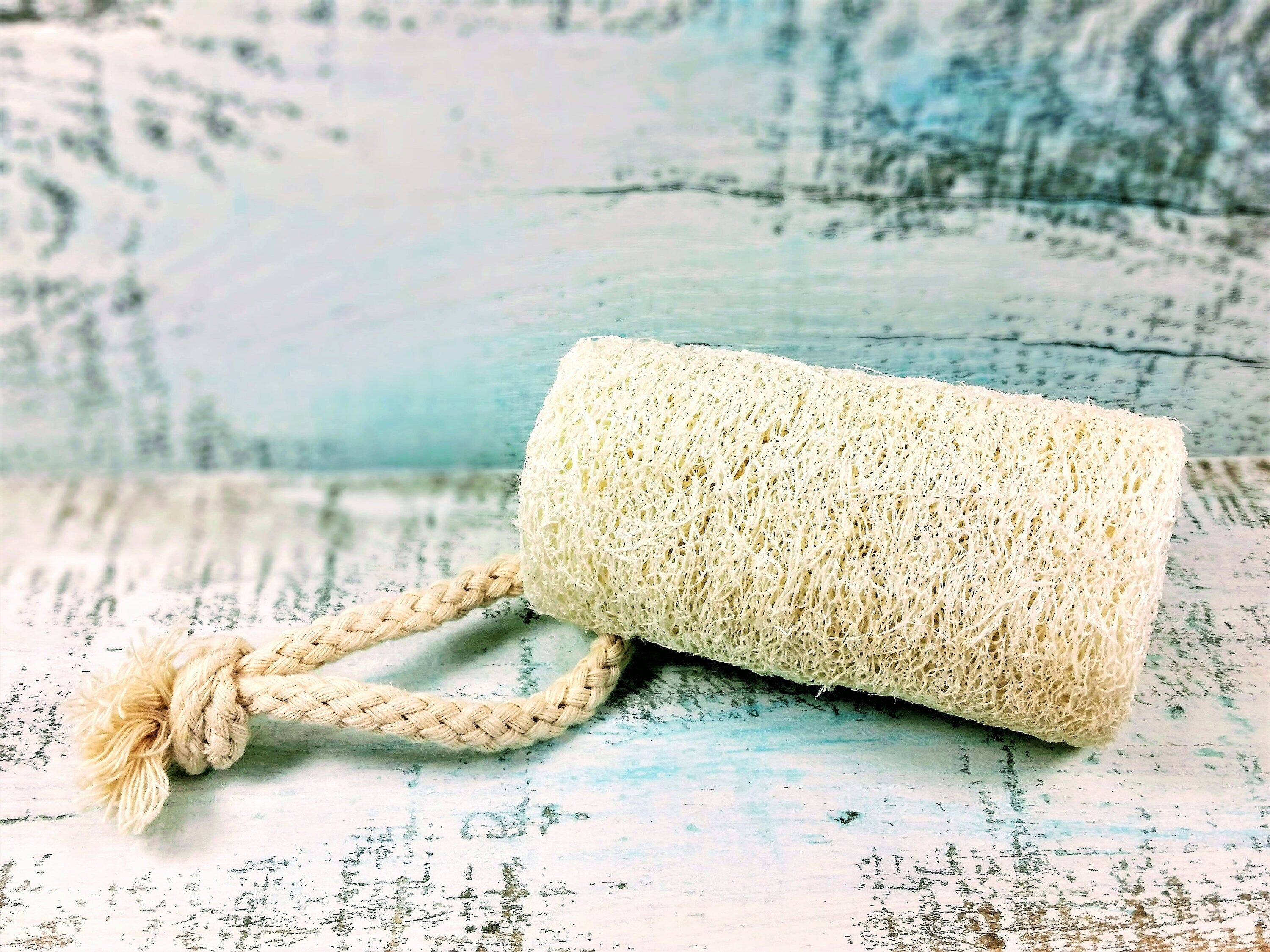 Organic Natural 4" Loofah, a vegan and biodegradable exfoliating sponge, ideal for healthy skin care.