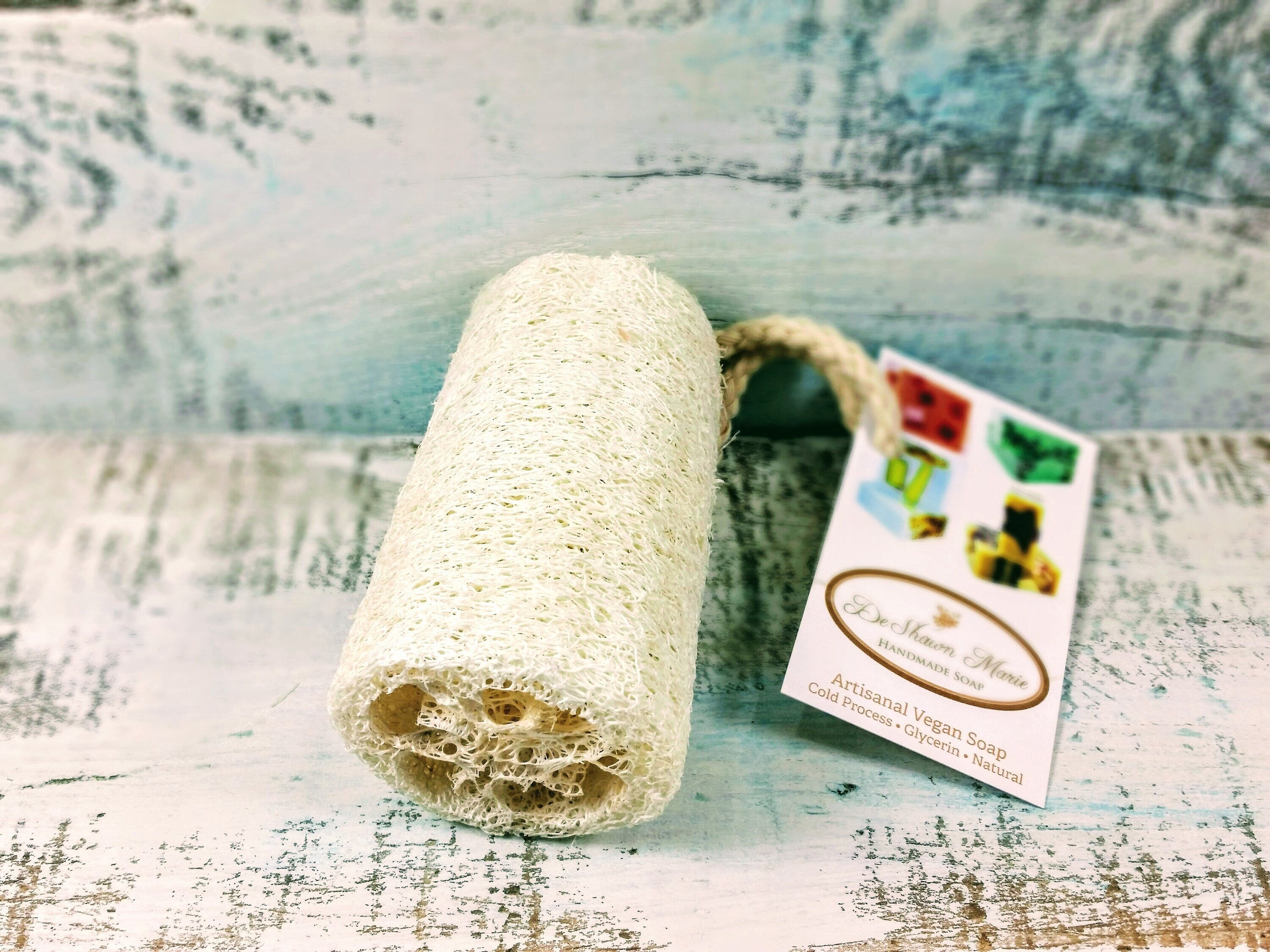 Organic Natural 4" Loofah, a vegan and biodegradable exfoliating sponge, ideal for healthy skin care.