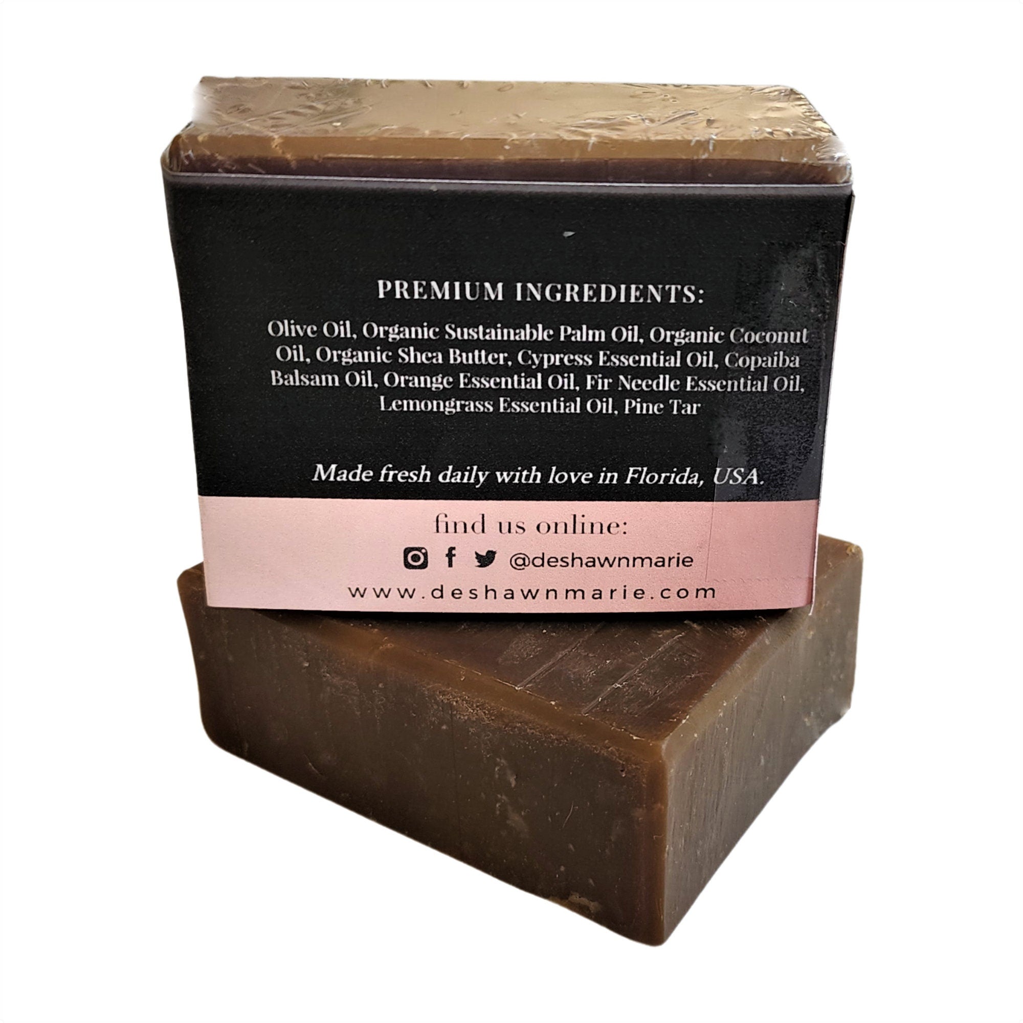 Pacific Forest Soap bar with natural forest-inspired design, showcasing its vegan and cruelty-free attributes.