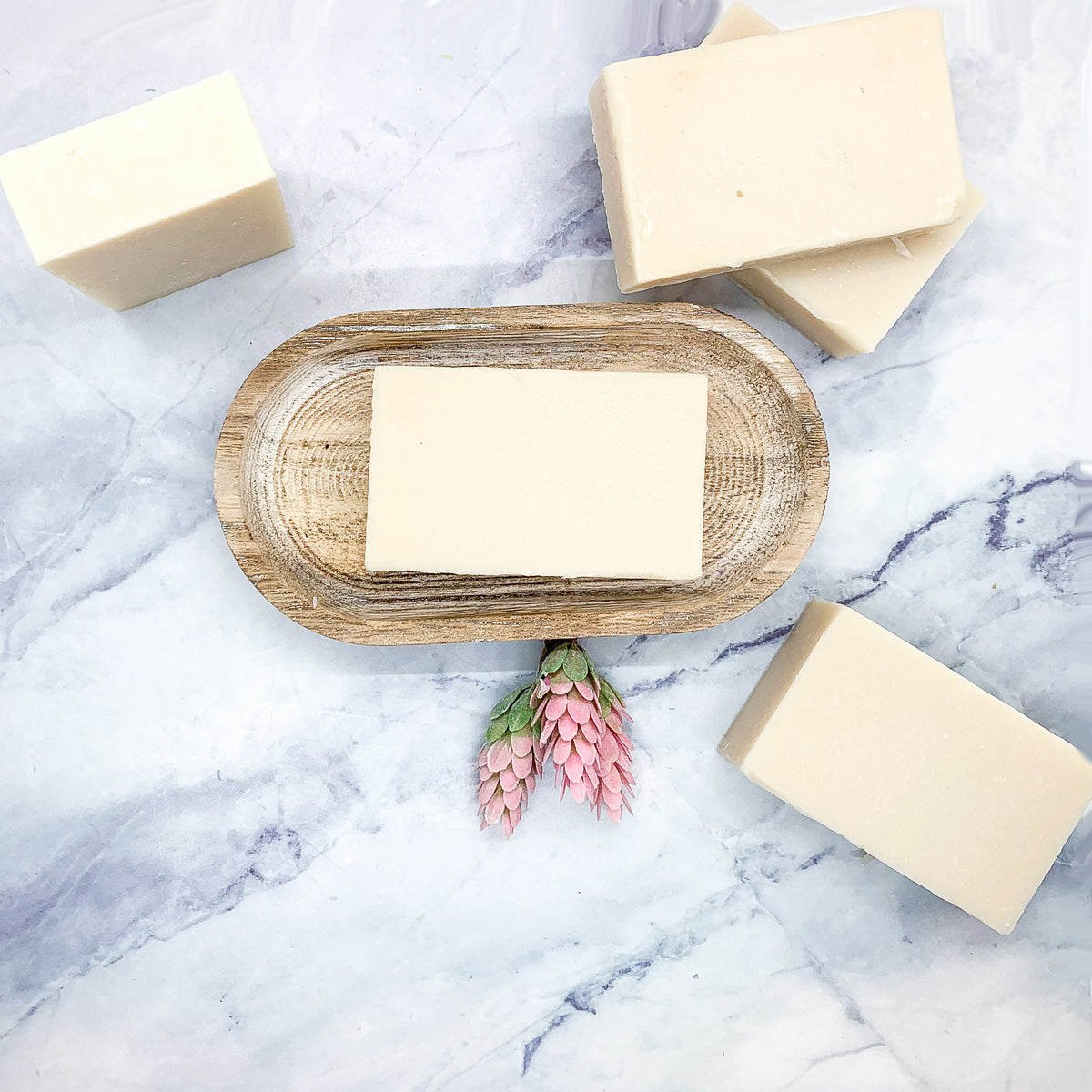 A vibrant Pearberry soap bar showcasing a blend of fruity colors, handcrafted with organic ingredients.