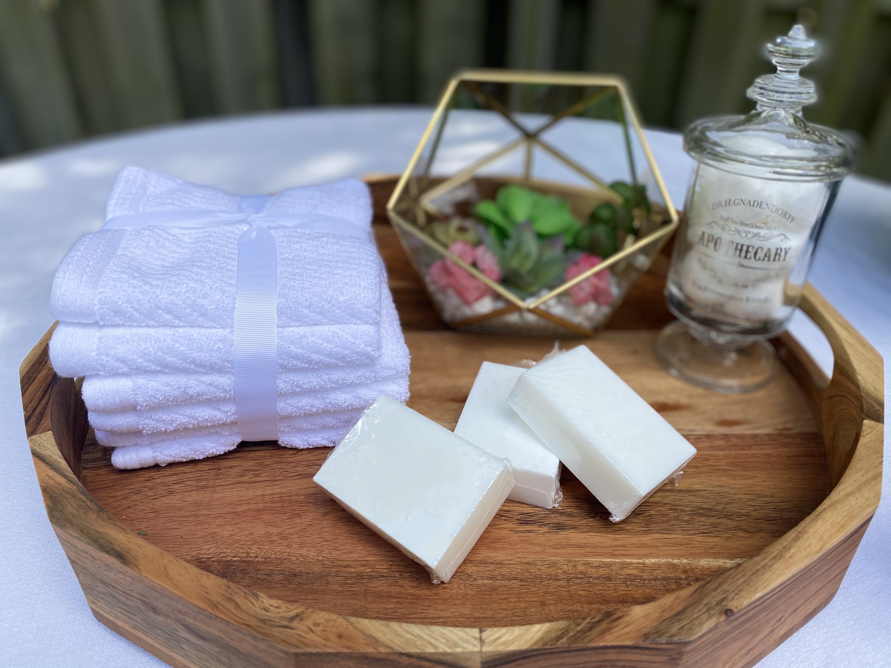 Plant Based Laundry & Dish Soap Bars made from 100% coconut oil, displayed on a wooden surface with a soap dish.