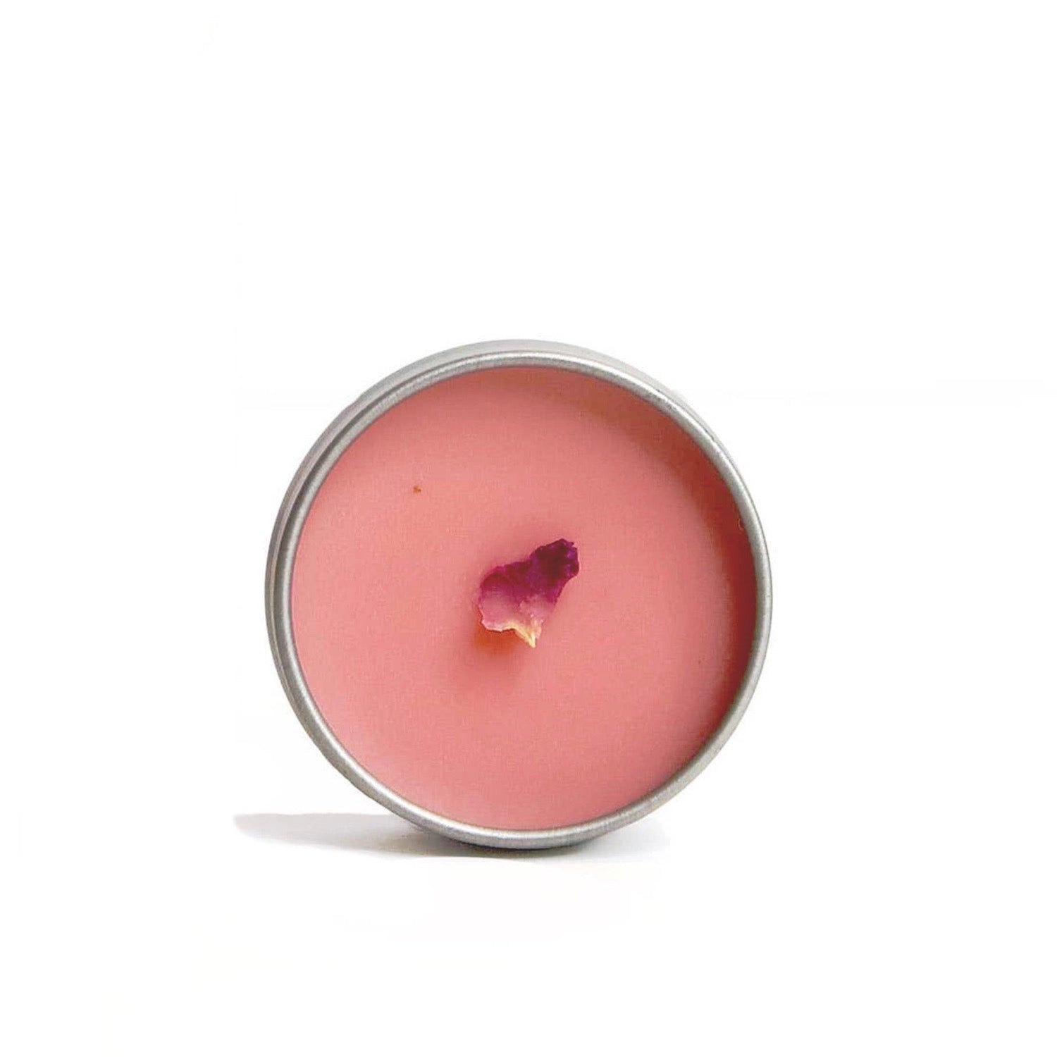 Rose Petal Lip Balm Tin with floral design, showcasing its nourishing ingredients and compact size.