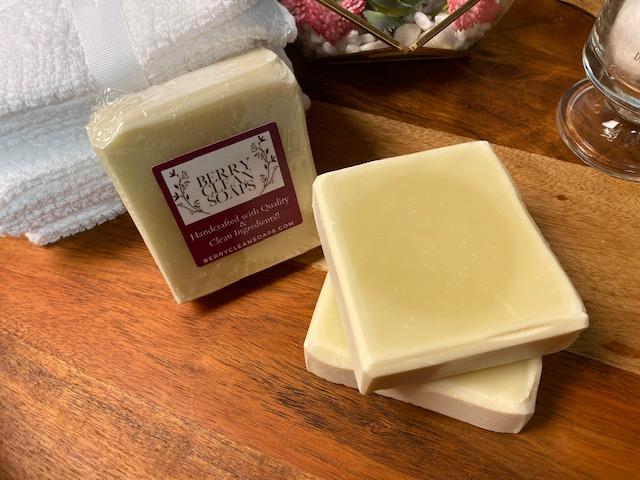 Extra large sensitive skin soap bar made with organic chamomile and calendula, featuring a creamy texture and natural ingredients.