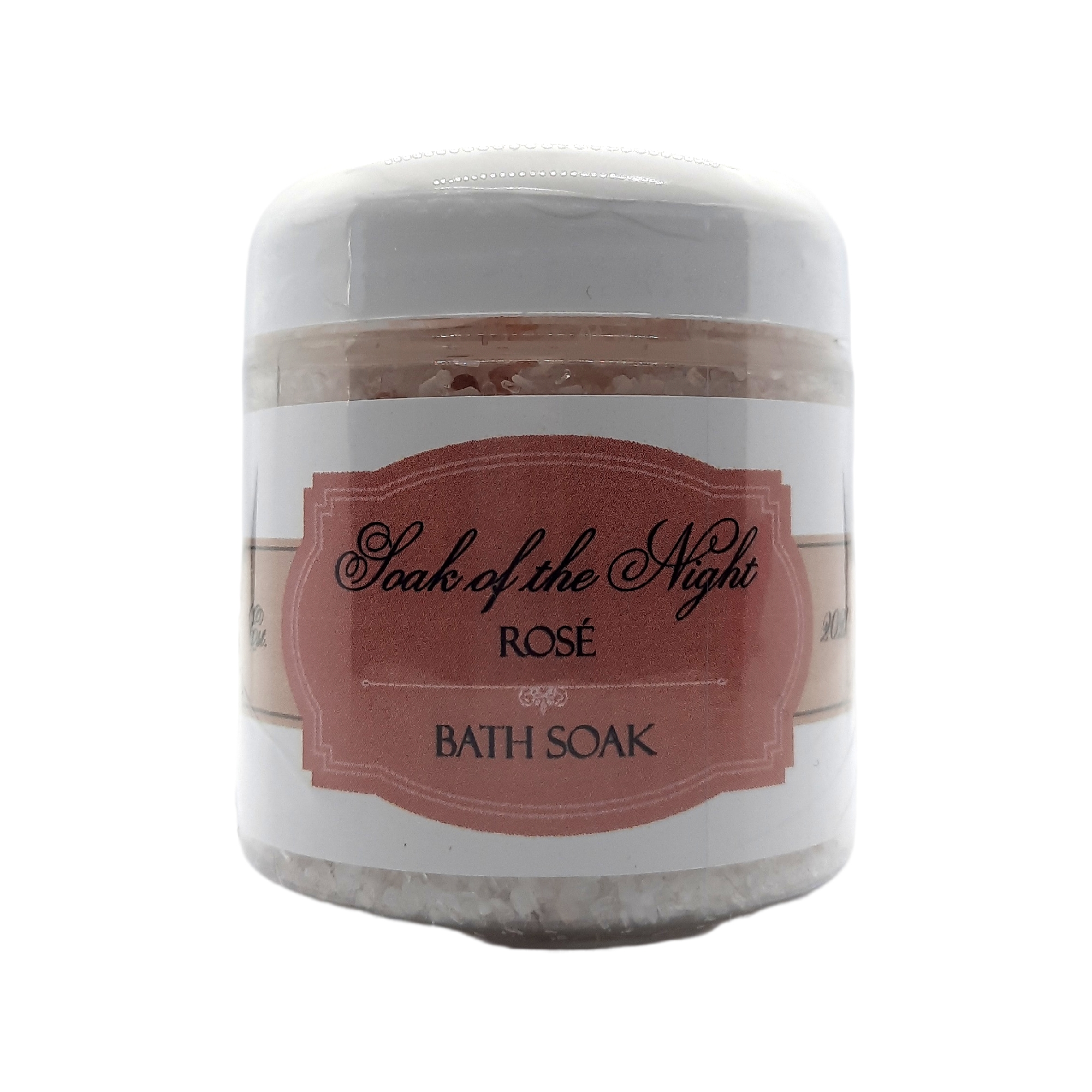 A luxurious bath soak with organic ingredients, featuring pink Himalayan salt and floral scents, perfect for relaxation.