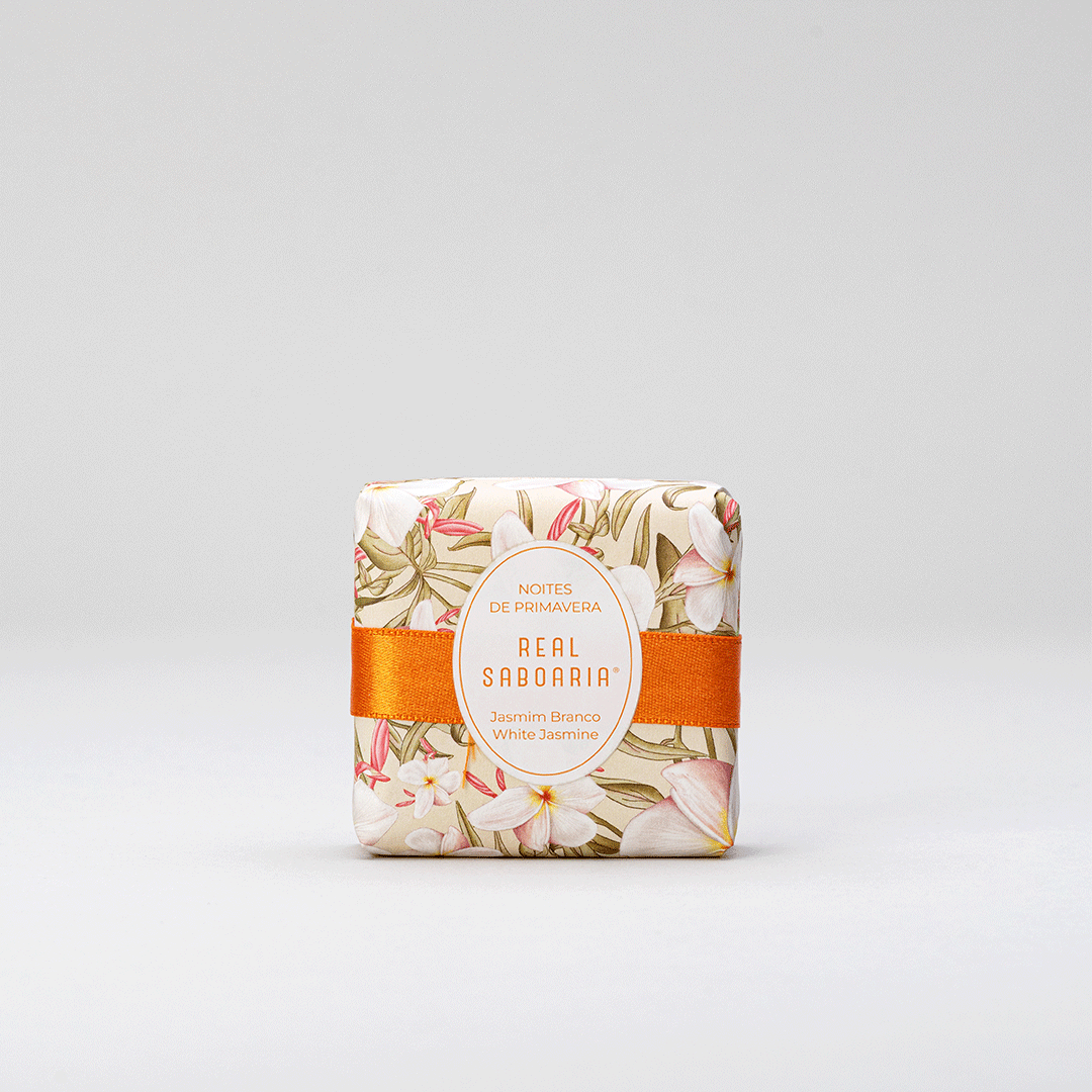 Spring Nights Soap bar with olive oil, showcasing its luxurious texture and elegant packaging.