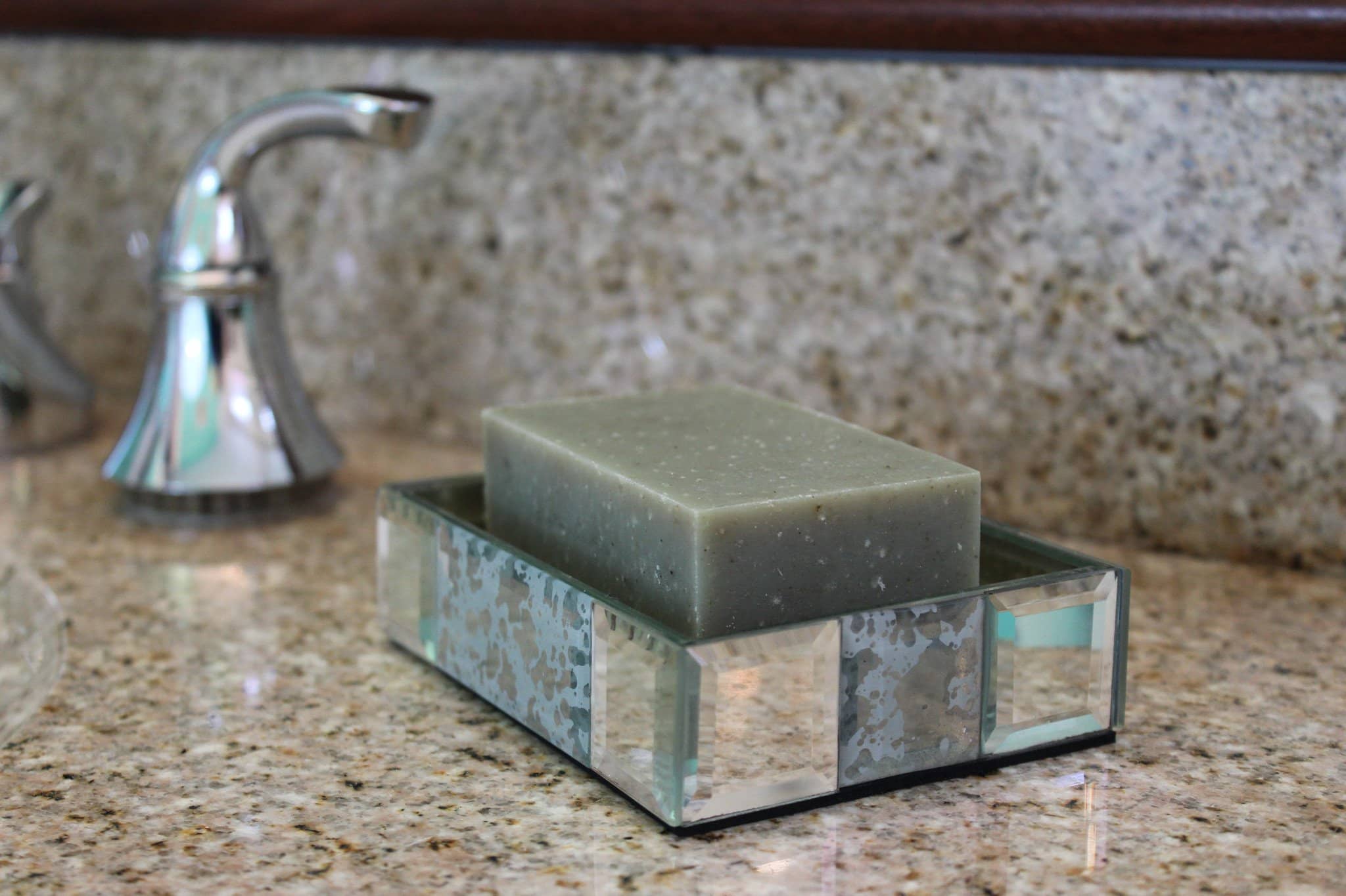 Thyme Garden Soap bar with vibrant green color, showcasing organic ingredients like thyme and rosemary.