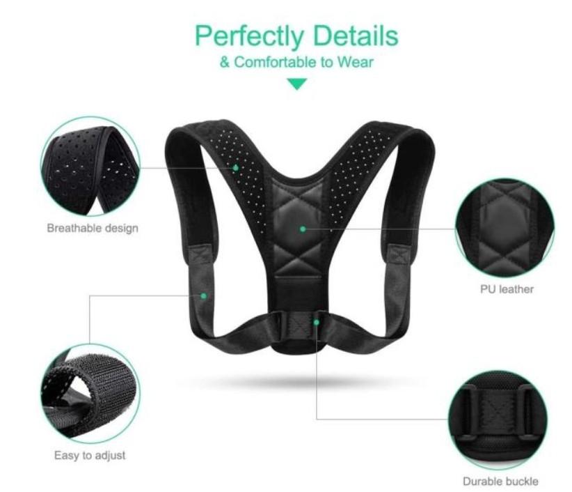 Unisex Adjustable Back Posture Corrector with breathable straps, designed for comfort and effective posture support.