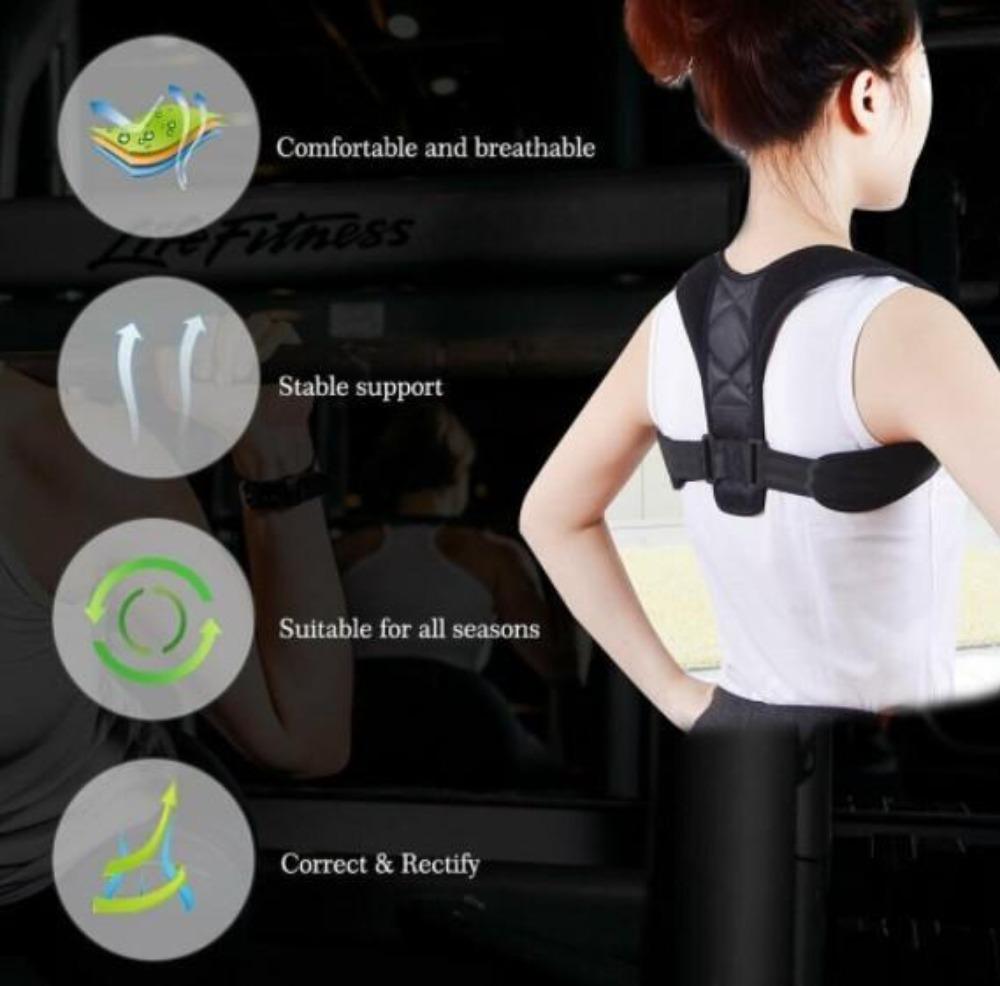 Unisex Adjustable Back Posture Corrector with breathable straps, designed for comfort and effective posture support.